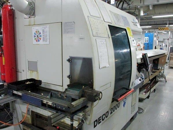 Tornos-Bechler DECO 20-maskinen sedd från vänster sida