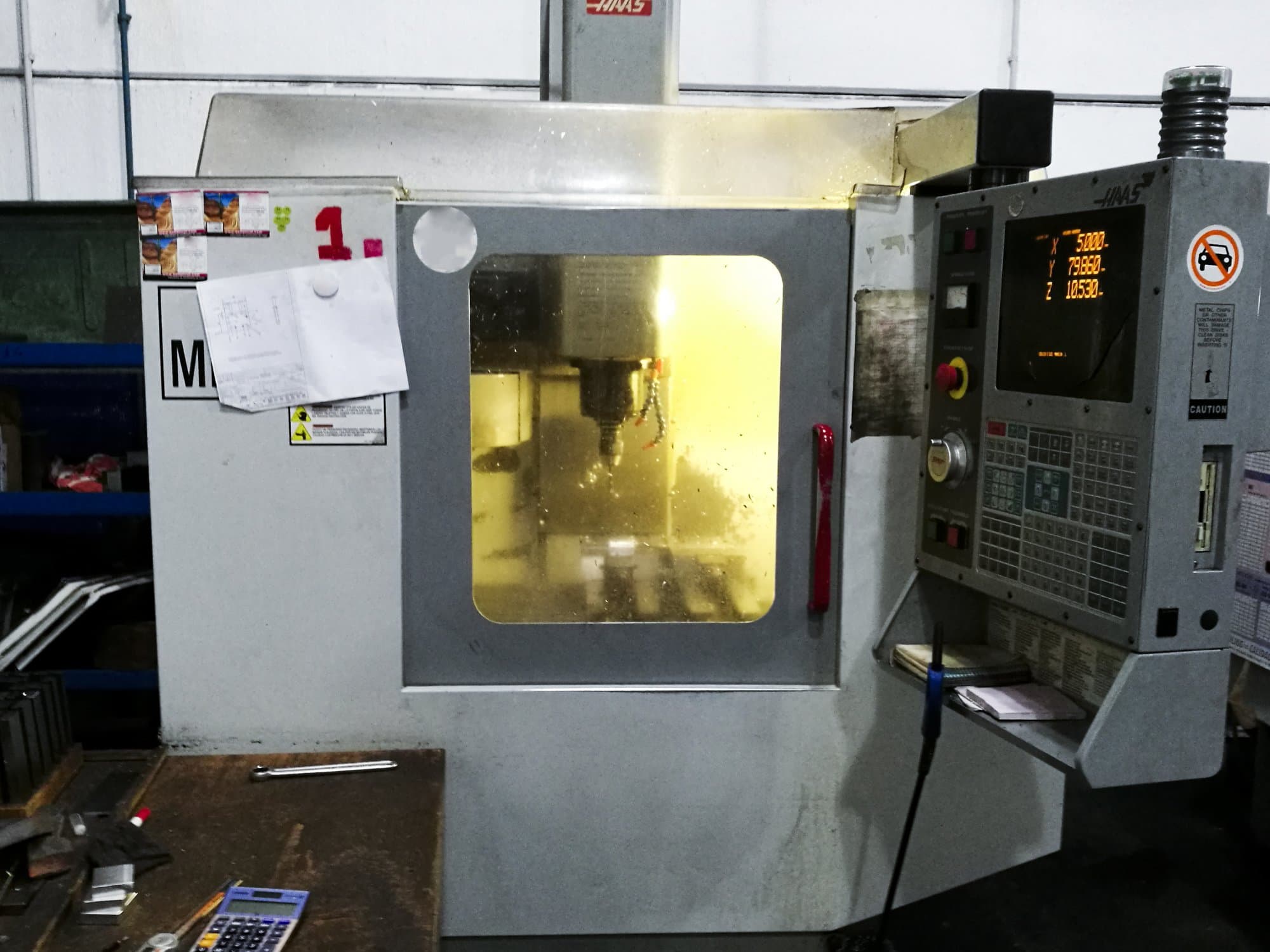 HAAS-maskinens arbetsytaMini-Mill HE
