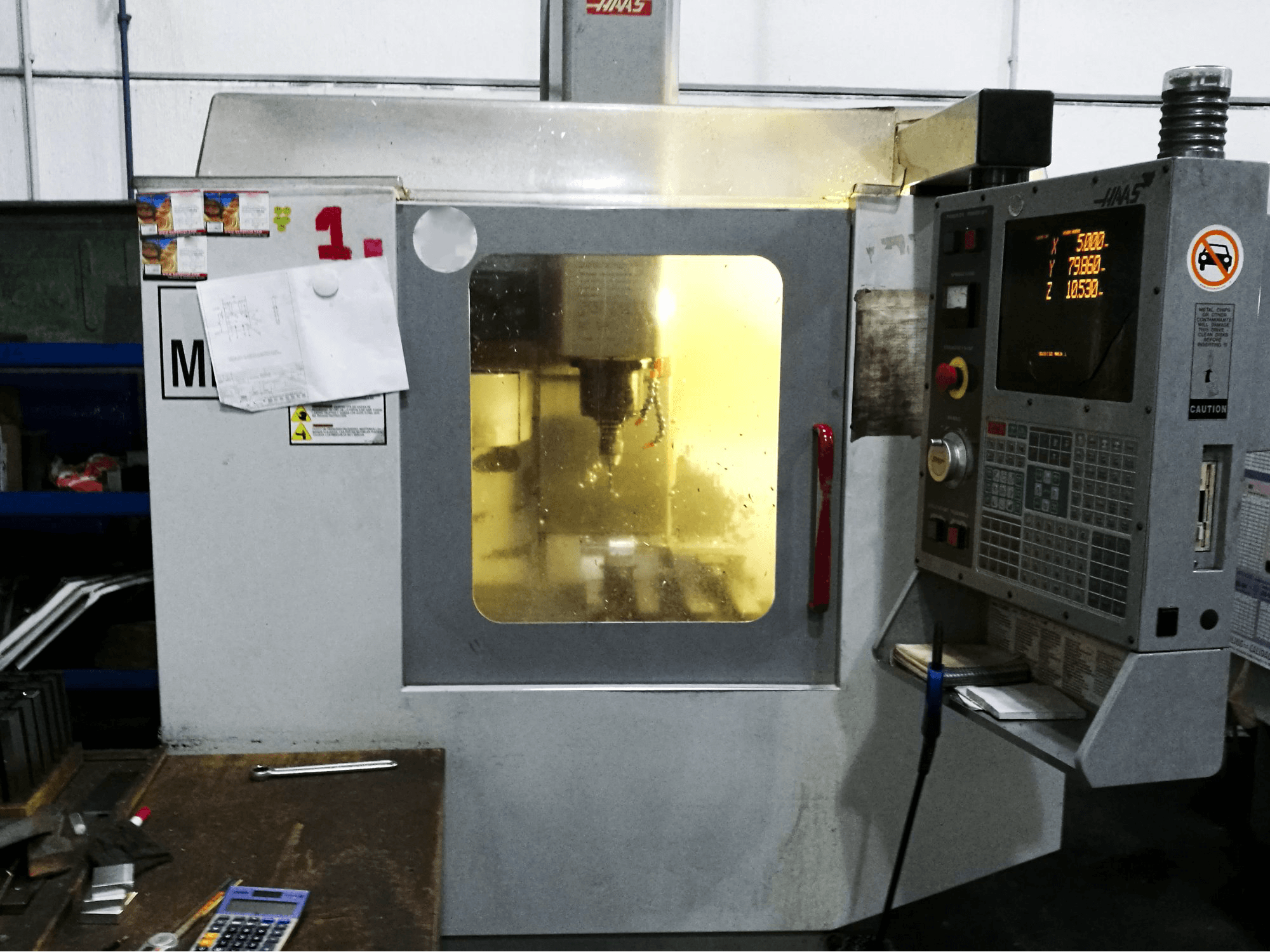 HAAS-maskinens arbetsytaMini-Mill HE