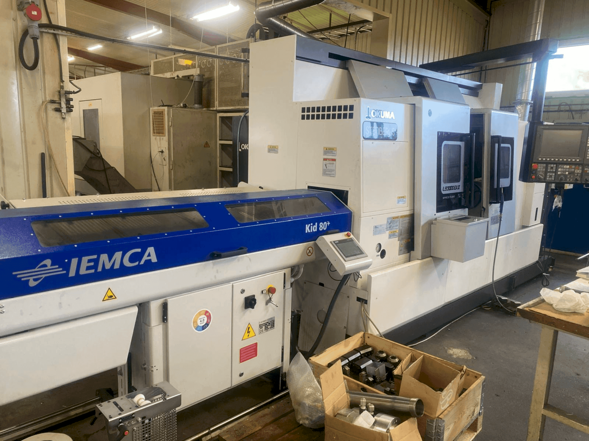 Okuma LB 3000 EX II with Iemca KID 80-maskinen framifrån