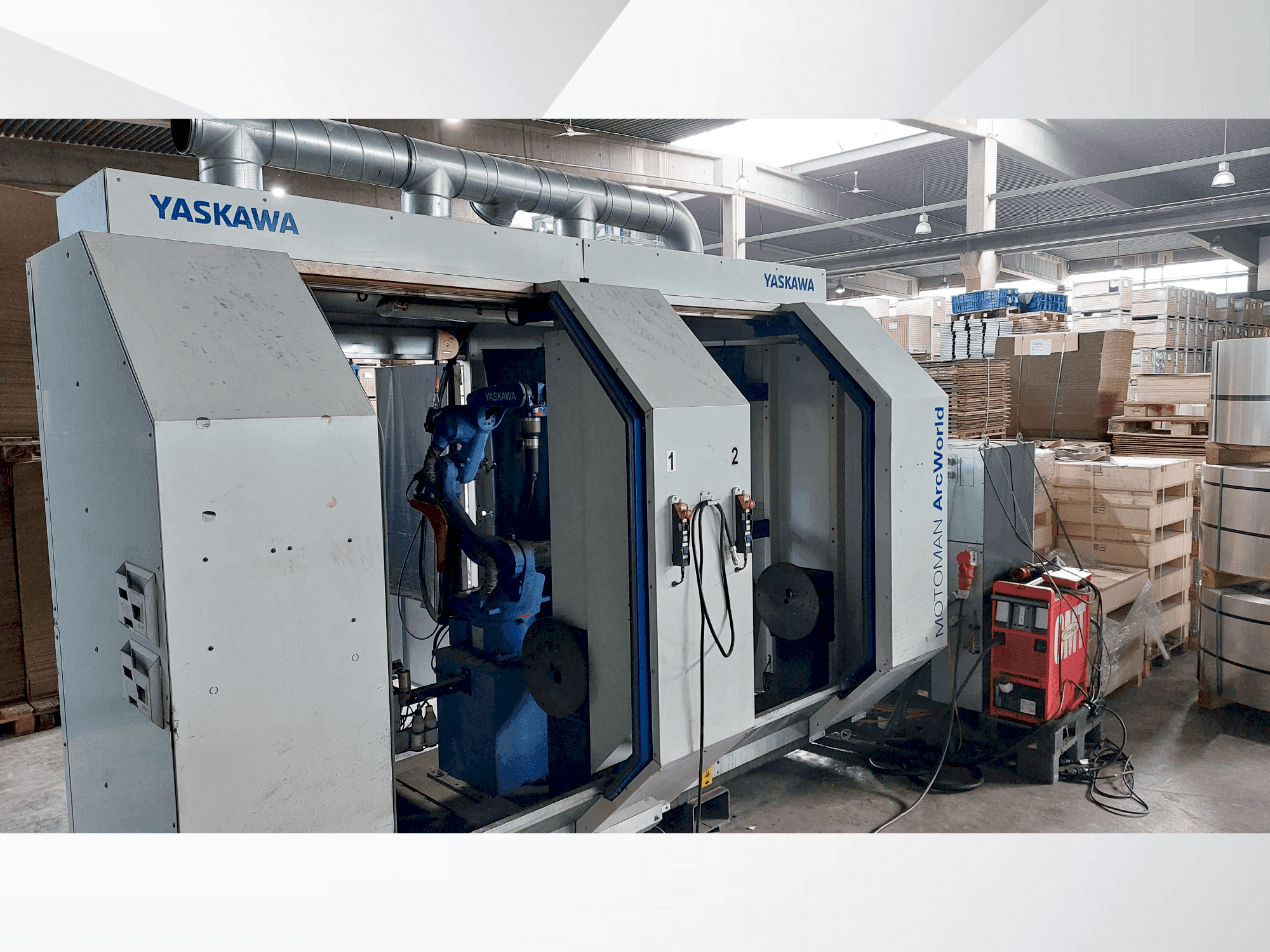 Yaskawa Motoman ArcWorld-maskinen framifrån