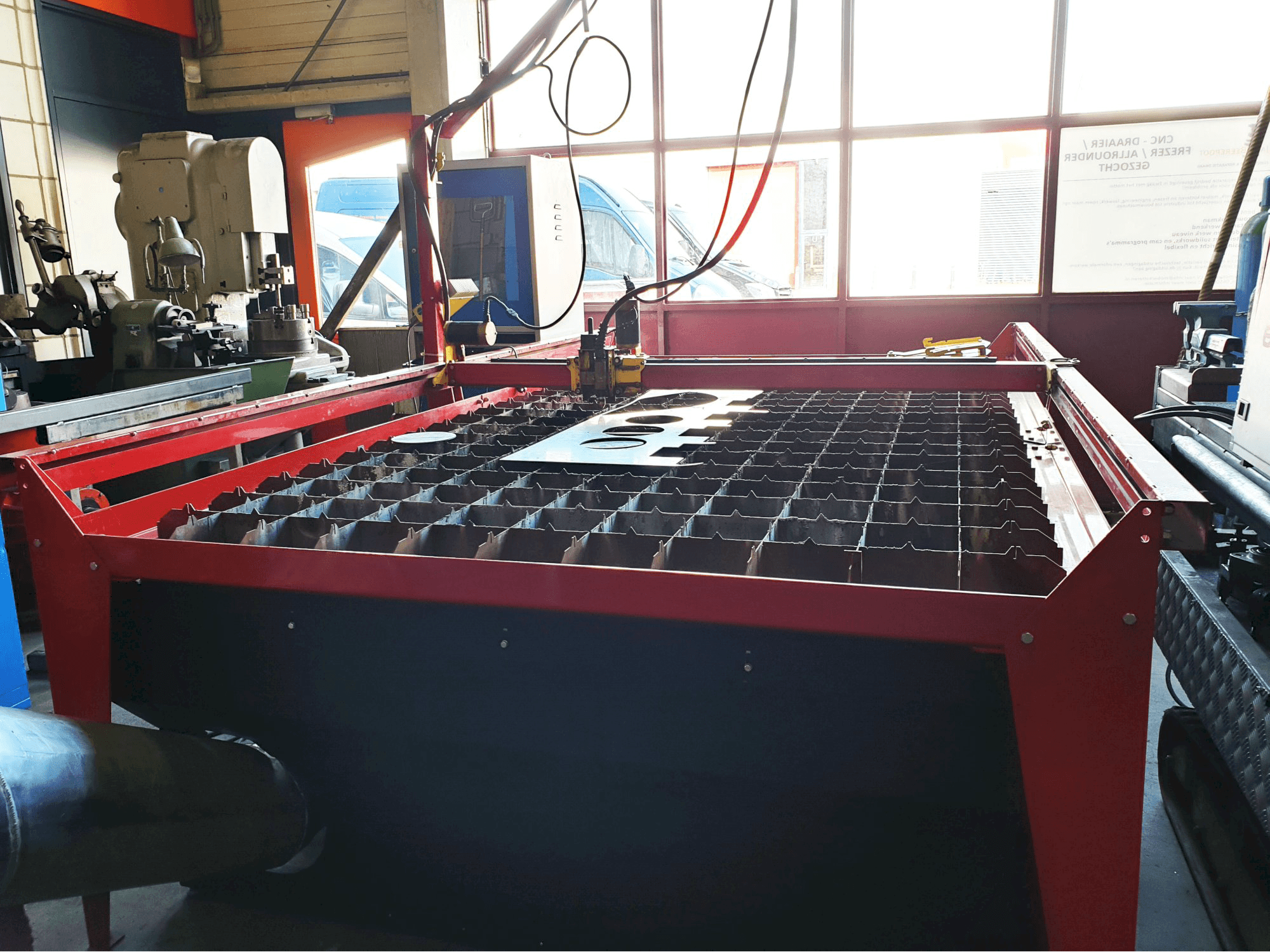 Plasmacam-maskinens arbetsytaSamson 510