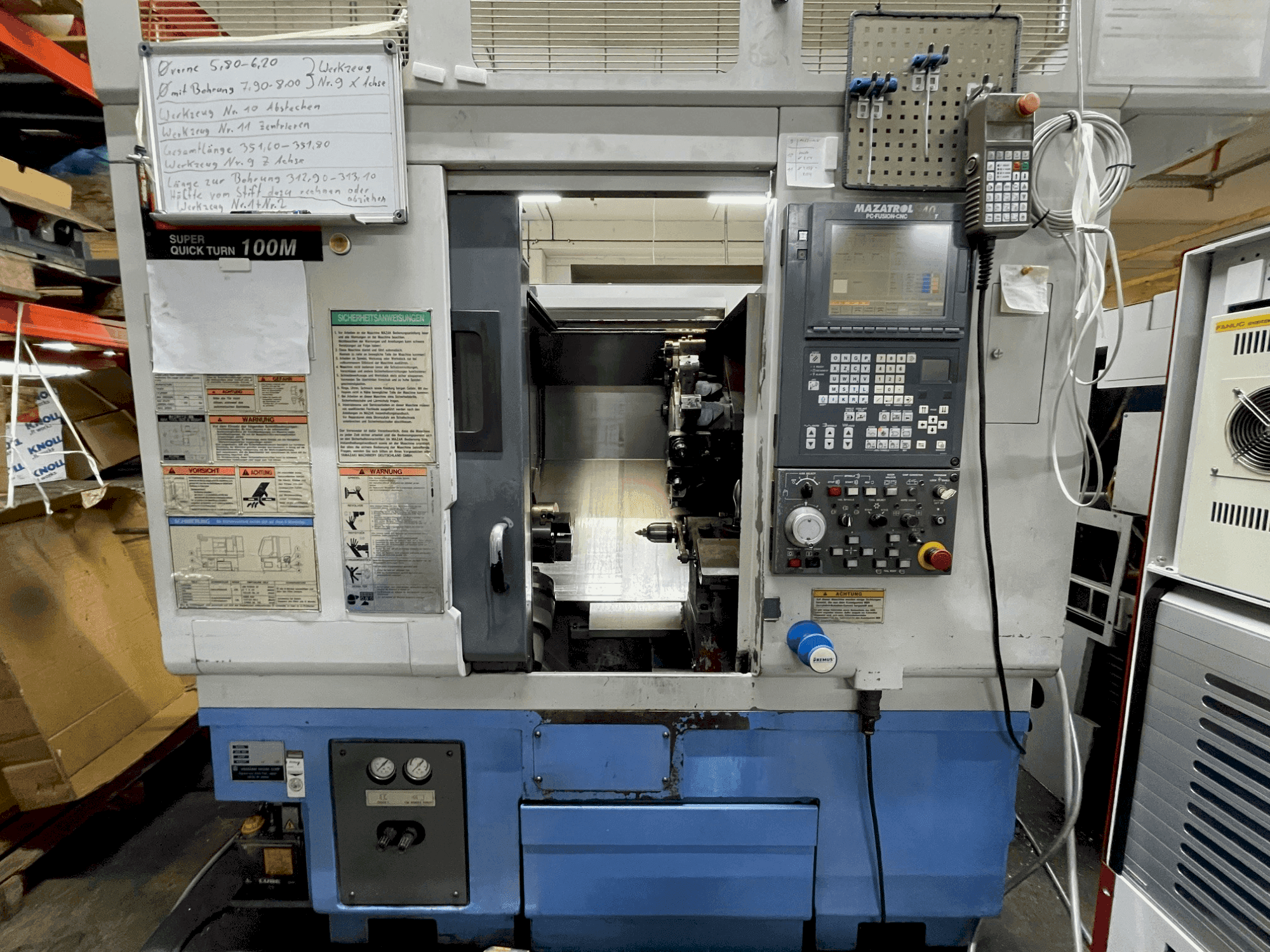 Mazak SQT 100M-maskinen framifrån