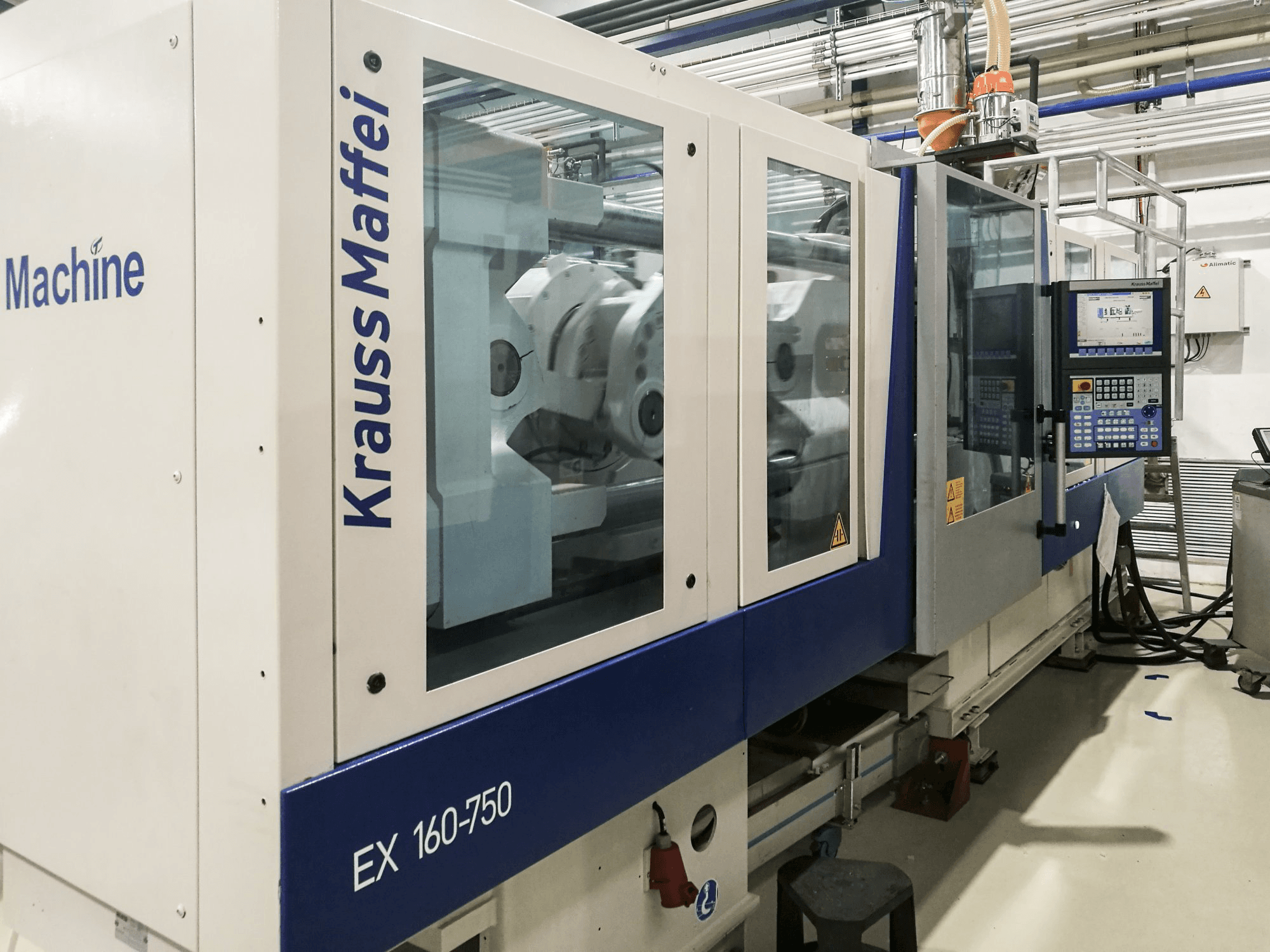 Krauss Maffei-maskinen sedd från vänster160-750 EX