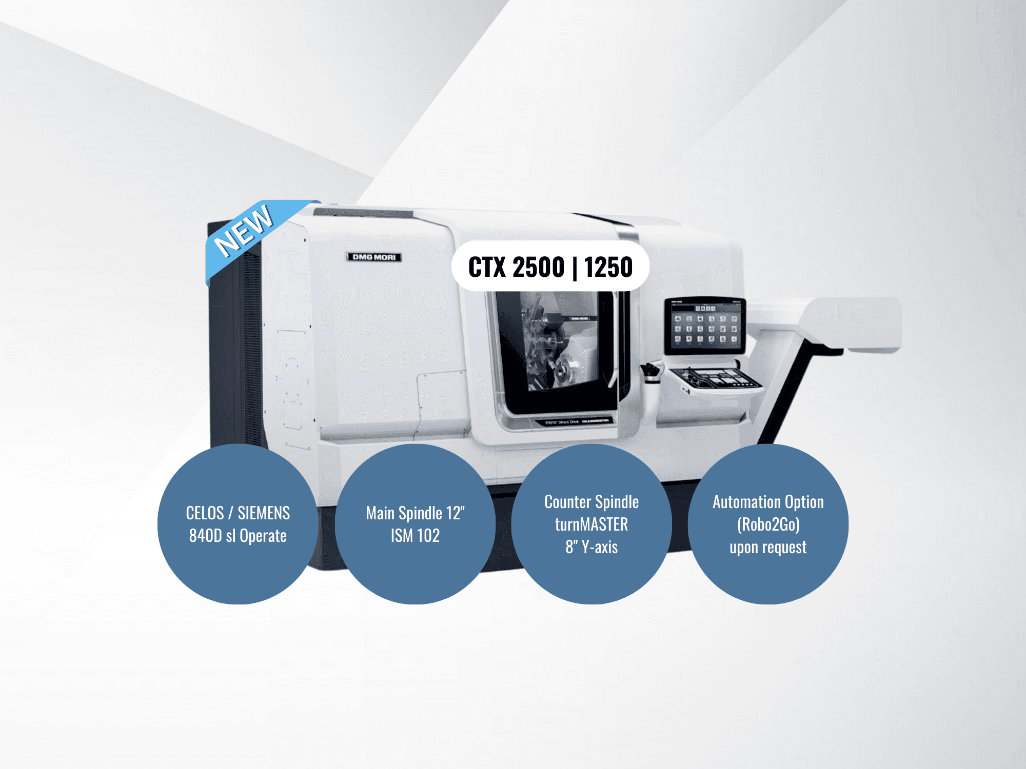 DMG MORI CTX 2500/1250-maskinen framifrån