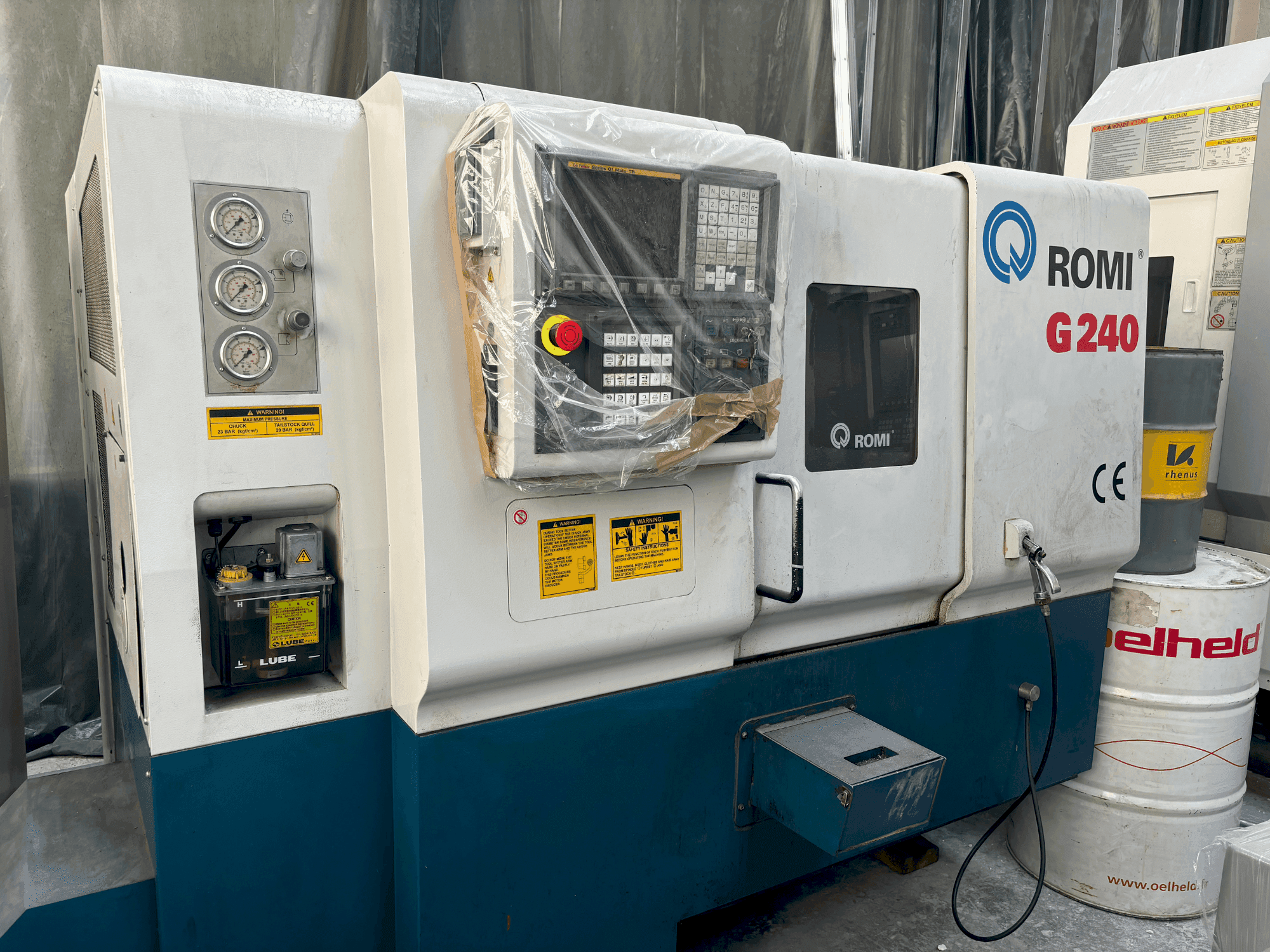 Romi G240-maskinen framifrån